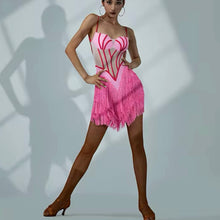 Load image into Gallery viewer, PLT Corset Fringe Latin Dress