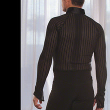 Load image into Gallery viewer, Men's Mesh Striped Latin Shirt