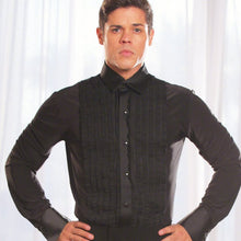 Load image into Gallery viewer, Men's Ruffled Tuxedo Ballroom Dance Latin Shirt