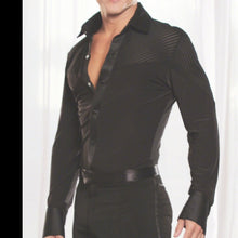 Load image into Gallery viewer, Men's Mesh Striped Latin Shirt