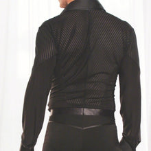 Load image into Gallery viewer, Men's Mesh Striped Latin Shirt