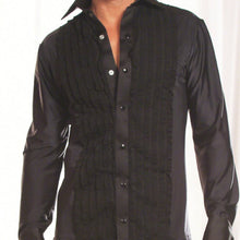 Load image into Gallery viewer, Men's Ruffled Tuxedo Ballroom Dance Latin Shirt