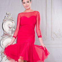 Load image into Gallery viewer, Red Sweetheart Latin Dance Dress