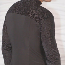Load image into Gallery viewer, Men's Velvet Burnout Ballroom Dance Latin Tunic