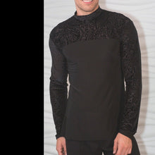 Load image into Gallery viewer, Men's Velvet Burnout Ballroom Dance Latin Tunic