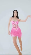 Load and play video in Gallery viewer, PLT Corset Fringe Latin Dress