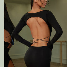 Load image into Gallery viewer, Peek-A-Blue Latin Dress