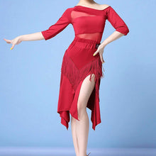 Load image into Gallery viewer, Mesh Panel Latin Dress