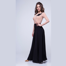 Load image into Gallery viewer, PLT Dancewear Ballroom Latin Full Length Women's Black Classic Skirt Spandex