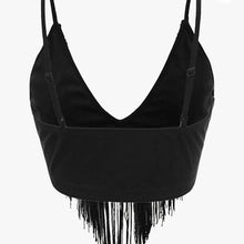 Load image into Gallery viewer, Deep-V Fringe Crop Top