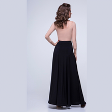 Load image into Gallery viewer, PLT Dancewear Ballroom Latin Full Length Women's Black Classic Skirt Spandex