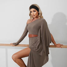 Load image into Gallery viewer, PLT Dancewear Women's Latin Dance Practice Moda Dress Hi-Low Black or Khaki