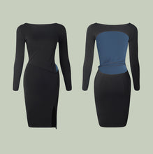 Load image into Gallery viewer, Peek-A-Blue Latin Dress