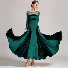 Load image into Gallery viewer,  Long Sleeve Latin Dance Dress in Green