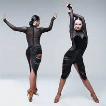 Load image into Gallery viewer, Long Sleeve Latin Dance Dress — Quality Dancewear for Latin Dance Competitions
