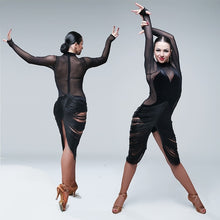 Load image into Gallery viewer, Long Sleeve Latin Dance Dress — Quality Dancewear for Latin Dance Competitions