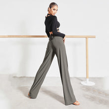 Load image into Gallery viewer, Women High Waist Strap Elastic Loose Ballroom Dance Practice Trousers