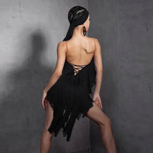 Load image into Gallery viewer, PLT Fringe 2.0 Dance Dress in Black
