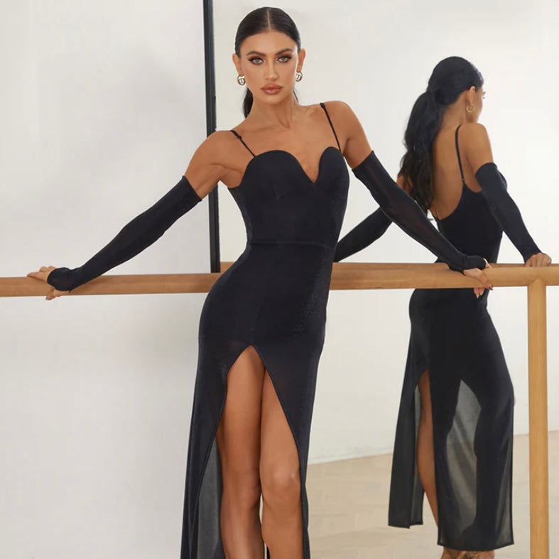 Ballroom Dancing Sexy Long Latin Dance Dress | PLT Practice