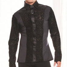 Load image into Gallery viewer, Men&#39;s Collard Ballroom Shirt Velvet Burnout
