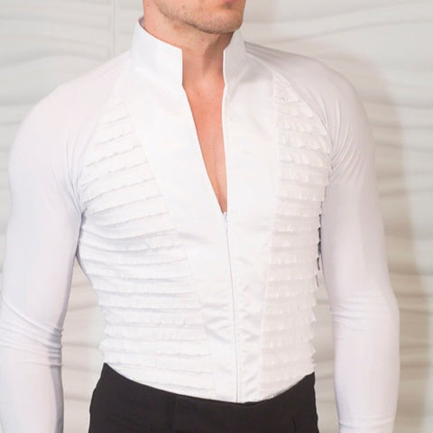 Men's High Collared Tux Ballroom Shirt