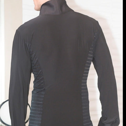 Men's Soft Collar Stripe Ballroom Dance Latin Shirt