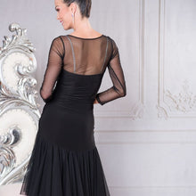 Load image into Gallery viewer, Back of Black Sweetheart Latin Dance Dres
