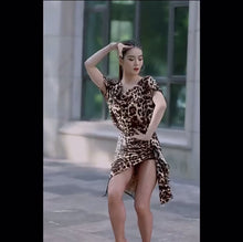 Load and play video in Gallery viewer, Leopard Latin Dance Dress
