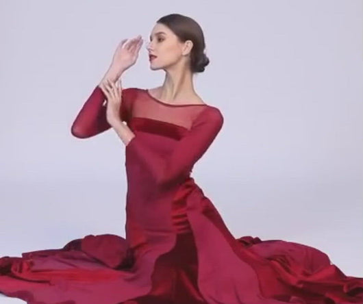 Woman ballroom dancing in a red dress
