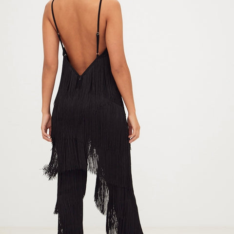 Skinny Fringe Jumpsuit m