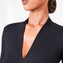Load image into Gallery viewer, Ribbed Deep V-Neck Bodysuit

