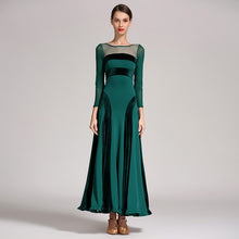 Load image into Gallery viewer, Woman standing straight up in a green dress
