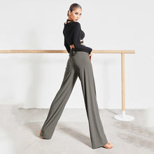 Load image into Gallery viewer, Women High Waist Strap Elastic Loose Ballroom Dance Practice Trousers
