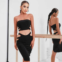 Load image into Gallery viewer, Sexy Wrap Breast Cutout Top Slit Cutout Latin Skirts 
